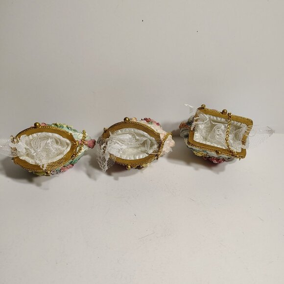 Lilian Vernon Victorian Ornaments Decor Lace Handbag Purse Couture Vanity Set - Picture 6 of 9